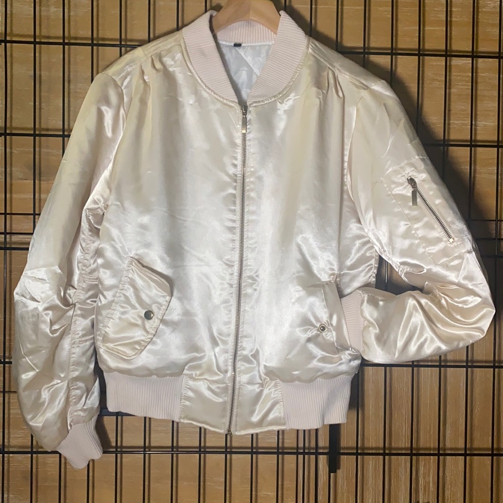 BOOHOO Satin Bomber Jacket